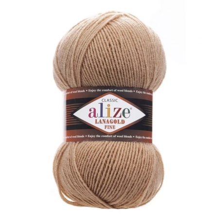 Lanagold Fine (Alize) 466 т.бежевый, пряжа 100г