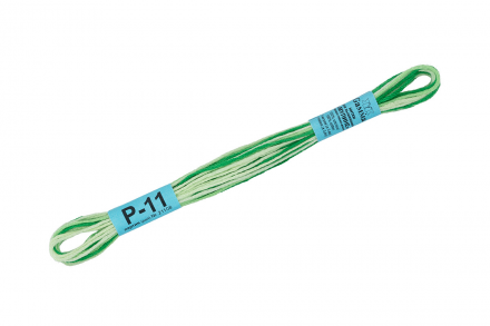Р-11 яр.зеленый-бл.зеленый, нитки мулине меланж Gamma 8м