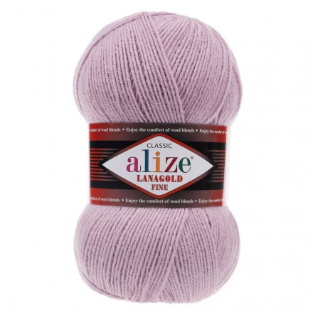 Lanagold Fine (Alize) 505 пепельно-сиреневый, пряжа 100г