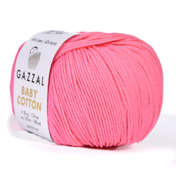 Baby Cotton (Gazzal) 3468 барби, пряжа 50г