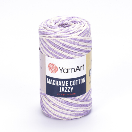 Macrame Cotton Jazzy (Yarnart) 1226 суровый-астра, пряжа 250г