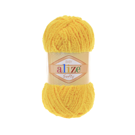 Softy (Alize) 216 желтый, пряжа 50г