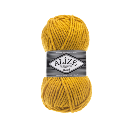 Superlana maxi (Alize) 488 желтый, пряжа 100г