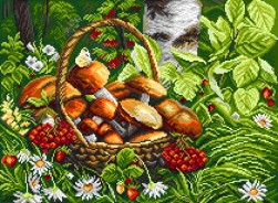1822 &quot;Первые грибы&quot; канва с рисунком