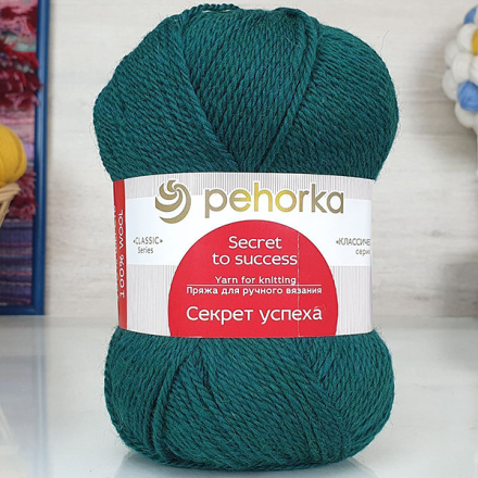 Секрет успеха (Пехорка) 573 т.изумруд, пряжа 100г