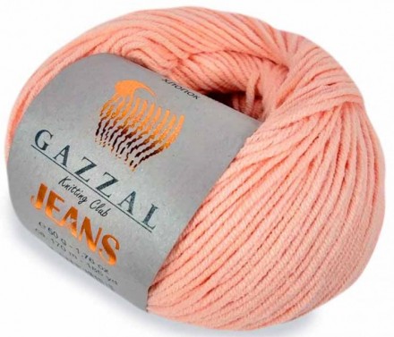 Jeans (Gazzal) 1117 персик, пряжа 50г