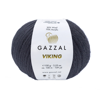 Viking (Gazzal) 4018 черный, пряжа 100г