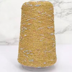 Узелковый люрекс (Фабричный Китай) 49 шафран, пряжа 50г