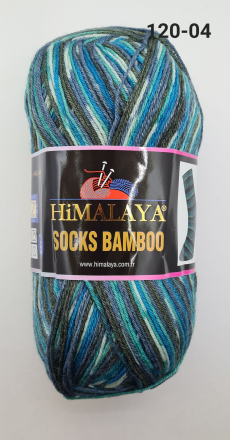 Socks Bamboo (Himalaya) 120-04 морской принт, пряжа 100г