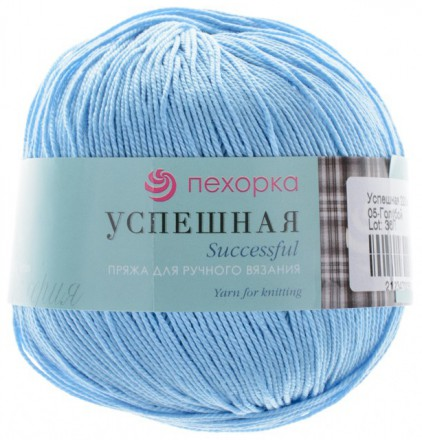 Успешная (Пехорка) 05 голубой, пряжа 50г