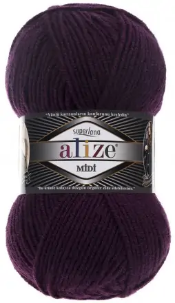 Superlana Midi (Alize) 111 сливовый, пряжа 100г