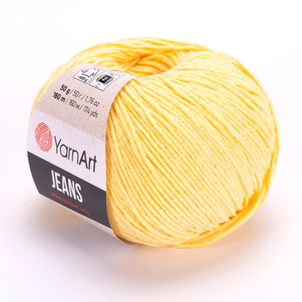 Jeans (Yarnart) 88 желтый, пряжа 50г