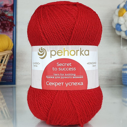 Секрет успеха (Пехорка) 88 красный мак, пряжа 100г