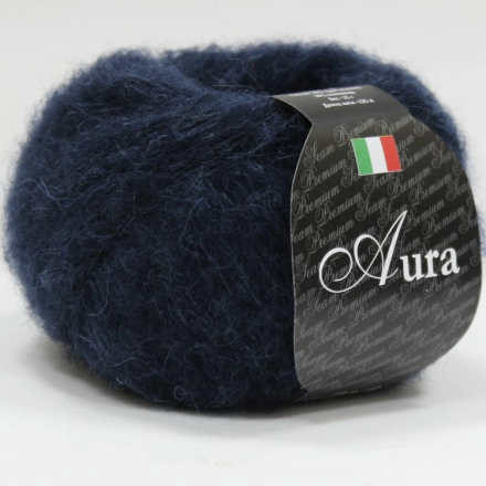 Aura (Seam) 818 темный синий, пряжа 25г