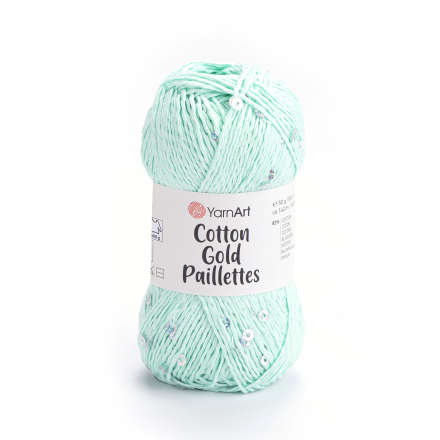 Cotton Gold Paillettes (Yarnart) 7112 мята, пряжа 50г