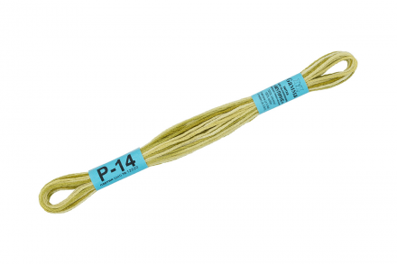 Р-14 фисташковый-бл.желтый, нитки мулине меланж Gamma 8м