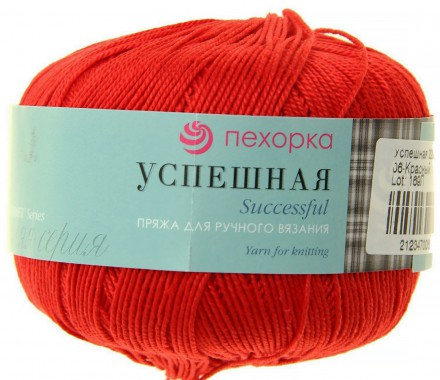 Успешная (Пехорка) 06 красный, пряжа 50г