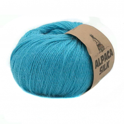 Alpaca Silk (Kutnor) 3743 яркая бирюза, пряжа 50г