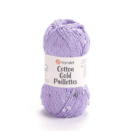 Cotton Gold Paillettes (Yarnart) 7116 сирень, пряжа 50г