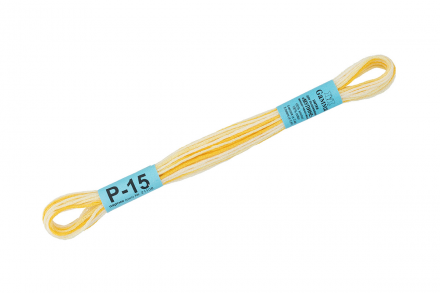 Р-15 яр.желтый-бл.желтый, нитки мулине меланж Gamma 8м
