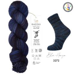 Happy Feet (Gazzal) 3272 шторм, пряжа 100г