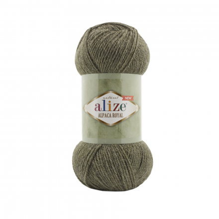 Alpaca royal New (Alize) 577 зеленый меланж, пряжа 100г