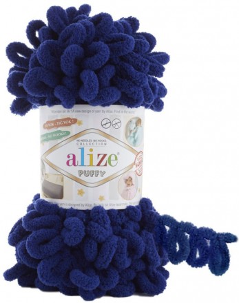 Puffy (Alize) 360 синий, пряжа 100г