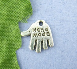 00496 &quot;Hand Made&quot; подвеска 11х12 мм, цв.античное серебро