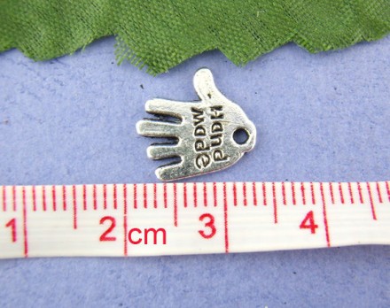 00496 &quot;Hand Made&quot; подвеска 11х12 мм, цв.античное серебро