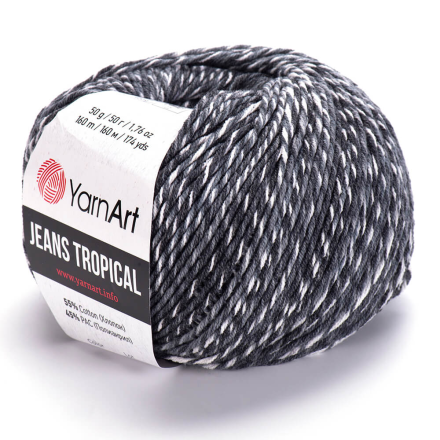 Jeans Tropical (Yarnart) 611 бело-серый меланж, пряжа 50г