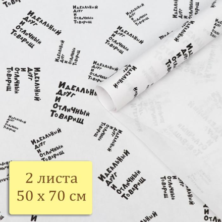 6301310 &quot;Идеальный друг и отличный товарищ&quot; бумага упаковочная крафт 50х70 см 2шт