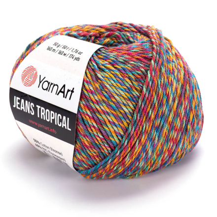 Jeans Tropical (Yarnart) 612 радуга, пряжа 50г