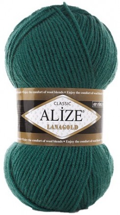 Lanagold (Alize) 507 тем.изумруд, пряжа 100г
