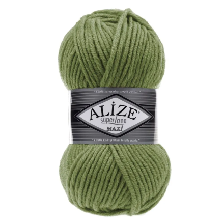 Superlana maxi (Alize) 620 оливковый, пряжа 100г