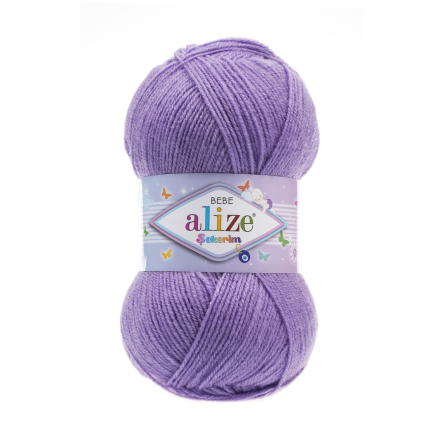 Sekerim Bebe (Alize) 247 лиловый, пряжа 100г